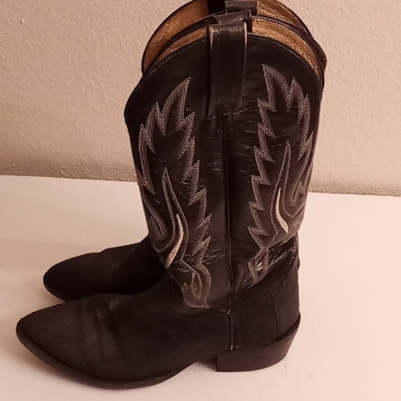 Vibram Leather Western Rodeo Festival Party Gothic Sz 8 Black-Cream-Gold Colors - Picture 2 of 11